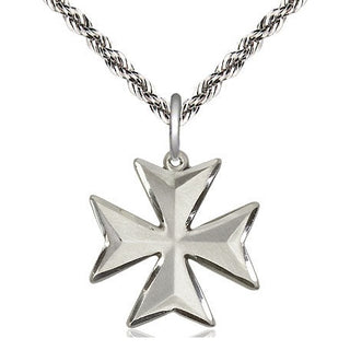 Sterling Silver Maltese Cross Medal Religious Jewelry