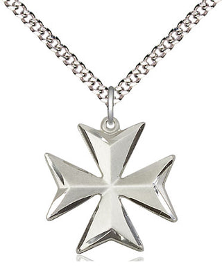 Sterling Silver Maltese Cross Medal Religious Jewelry