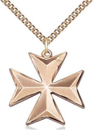 14kt Gold Filled Maltese Cross Medal Catholic Jewelry