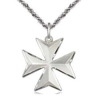 Sterling Silver Maltese Cross Medal Catholic Jewelry
