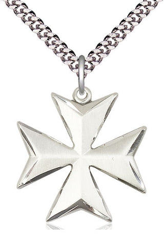 Sterling Silver Maltese Cross Medal Catholic Jewelry
