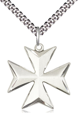 Sterling Silver Maltese Cross Medal Catholic Jewelry