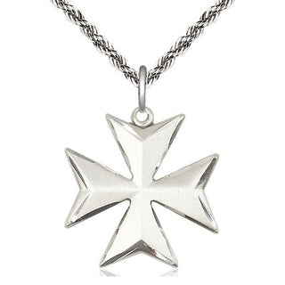 Sterling Silver Maltese Cross Medal Catholic Jewelry