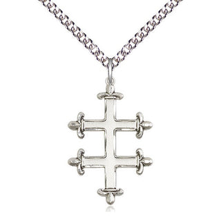 Sterling Silver Cross of Lorraine Medal Catholic Jewelry
