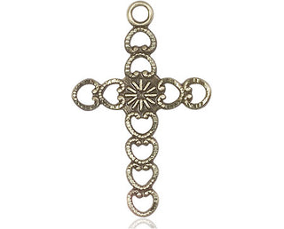 14kt Gold Hearts w/Sunburst Medal