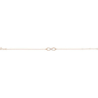 14K Rose 1/8 CTW Natural Diamond Infinity-Inspired 6 1/2-7 1/2" Bracelet