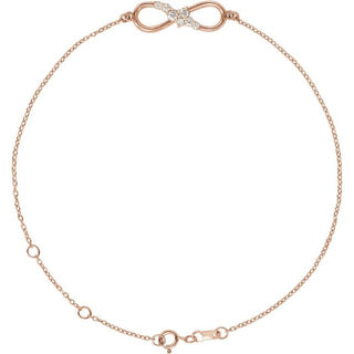 14K Rose 1/8 CTW Natural Diamond Infinity-Inspired 6 1/2-7 1/2" Bracelet