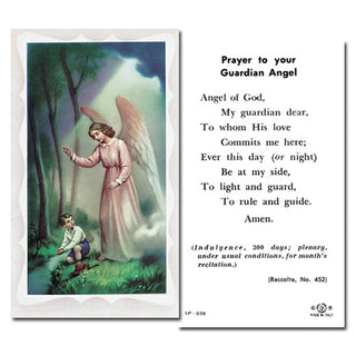 100-Pack - Guardian Angel Boy Holy Card With Prayer