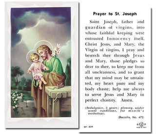 100-Pack - St Joseph The Worker Holy Card With Prayer