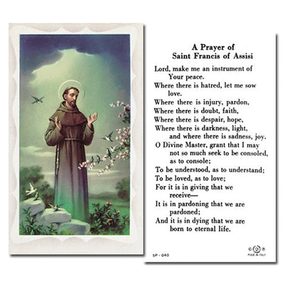 100-Pack - St Francis Of Assisi Holy Card With Prayer