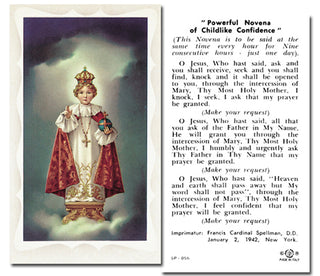 100-Pack - Infant Of Prague Holy Card With Prayer
