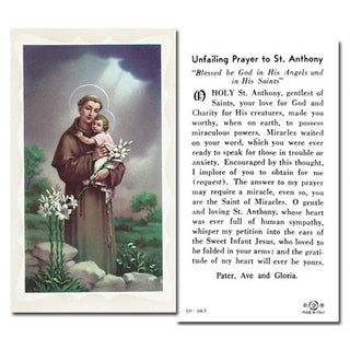 100-Pack - St Anthony With Prayer Holy Card