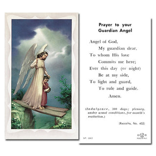 100-Pack - Guardian Angel Girl With Prayer Holy Card