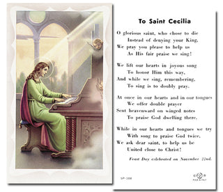 100-Pack - T Cecilia With Prayer Holy Card
