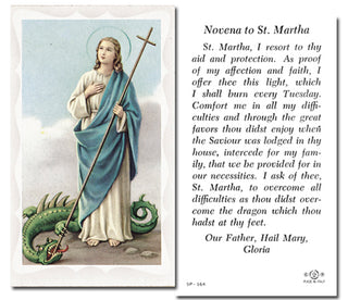 100-Pack - St Martha Holy Card With Novena Prayer