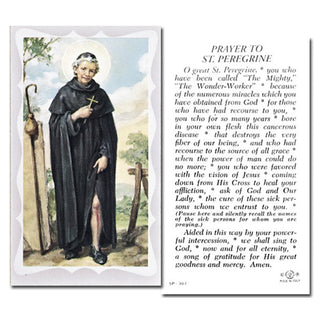 100-Pack - St Peregrine Holy Card With Prayer