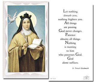 100-Pack - St Teresa Of Avila Holy Card With Prayer
