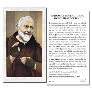 100-Pack - St Pio Holy Card With Novena Prayer