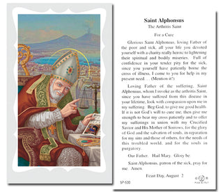 100-Pack - St Alphonsus The Arthritis Saint Holy Card