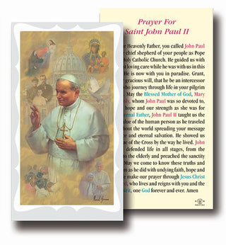 100-Pack - Saint John Paul II 2"X4" Gold Edge Prayer Card