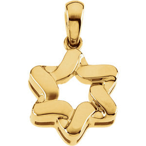 14K Gold 23x17.5 MM Star of David Pendant