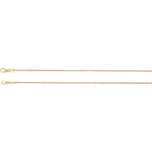 20-inch Diamond Cut Rope Chain with Lobster - 14K Yellow Gold