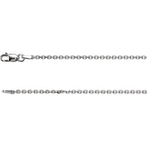 7-inch Diamond Cut Cable Bracelet with Lobster - 14K White Gold