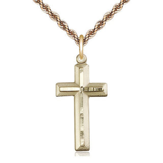 14kt Gold Filled Cross Medal Catholic Jewelry Engraved Catholic Saint Jewelry