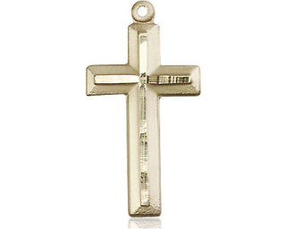 14kt Gold Cross Medal Engraved Catholic Saint Jewelry