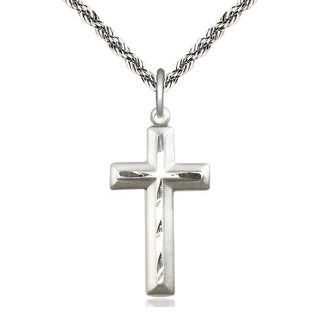 Sterling Silver Cross Medal Catholic Jewelry Engraved Catholic Saint Jewelry