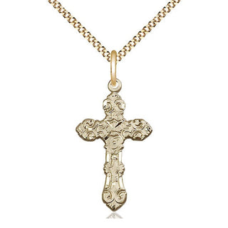 14kt Gold Filled Cross Medal Catholic Jewelry Engraved Catholic Saint Jewelry
