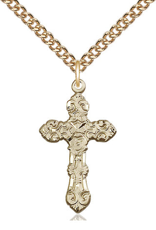 14kt Gold Filled Cross Medal Catholic Jewelry Engraved Catholic Saint Jewelry