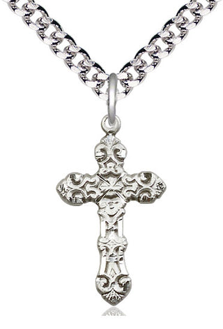 Pewter Cross Medal Catholic Jewelry Engraved Catholic Saint Jewelry