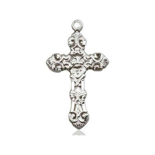 Sterling Silver Cross Medal Engraved Catholic Saint Jewelry