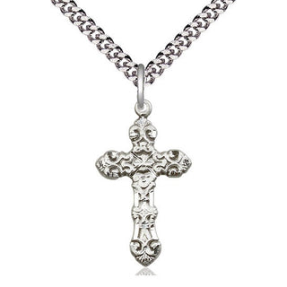 Sterling Silver Cross Medal Catholic Jewelry Engraved Catholic Saint Jewelry