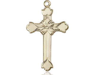 14kt Gold Cross Medal Engraved Catholic Saint Jewelry
