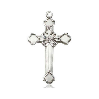 Sterling Silver Cross Medal Engraved Catholic Saint Jewelry