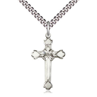 Sterling Silver Cross Medal Catholic Jewelry Engraved Catholic Saint Jewelry