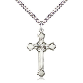 Sterling Silver Cross Medal Catholic Jewelry Engraved Catholic Saint Jewelry