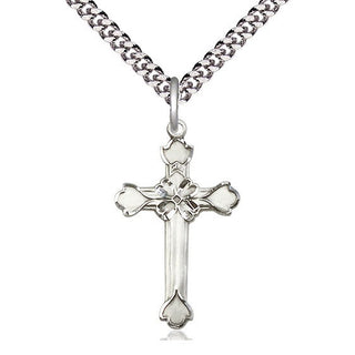 Sterling Silver Cross Medal Catholic Jewelry Engraved Catholic Saint Jewelry