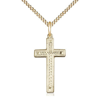 14kt Gold Filled Cross Medal Catholic Jewelry Engraved Catholic Saint Jewelry