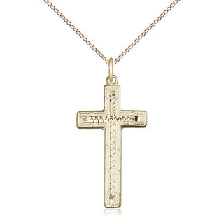 14kt Gold Filled Cross Medal Catholic Jewelry Engraved Catholic Saint Jewelry