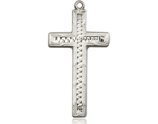 Sterling Silver Cross Medal Engraved Catholic Saint Jewelry