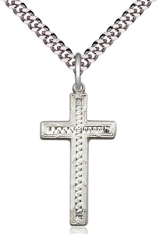 Sterling Silver Cross Medal Catholic Jewelry Engraved Catholic Saint Jewelry