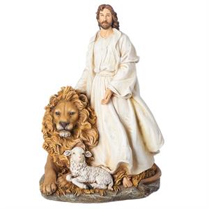 12-Inch Jesus With Lion & Lamb Figure - Renaissance Collection - View 2