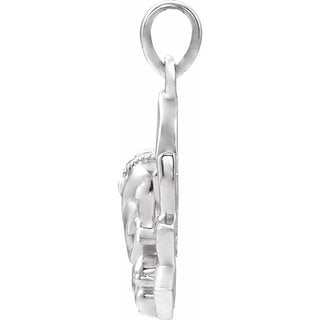 Platinum 19.3x15.7 mm Ganesha Pendant