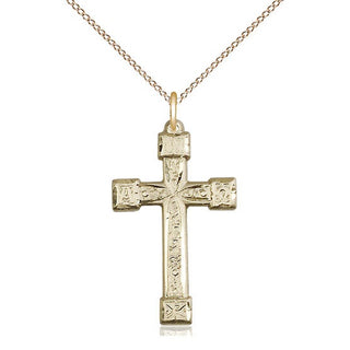 14kt Gold Filled Cross Medal Catholic Jewelry Engraved Catholic Saint Jewelry
