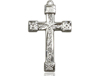 Sterling Silver Cross Medal Engraved Catholic Saint Jewelry