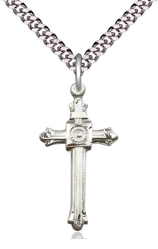 Pewter Cross Medal Catholic Jewelry Engraved Catholic Saint Jewelry