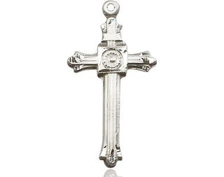 Sterling Silver Cross Medal Engraved Catholic Saint Jewelry